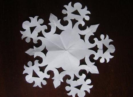 从造型上来看非常具有艺术感的剪纸雪花图案样式