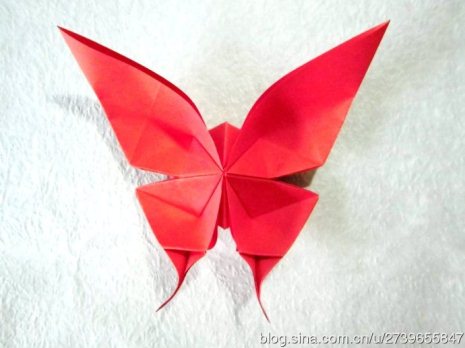 折纸蝴蝶的精彩折纸教程折叠方式手工获得一个漂亮的折纸蝴蝶
