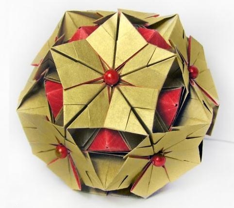 枫叶纸球花的组合折法图解教程手把手教你制作漂亮精美的纸球花