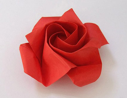 简单的折纸玫瑰花折法图解教程一步一步的教你制作漂亮的玫瑰花