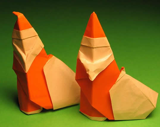 跟着手工折纸圣诞老人教程制作一个真实的折纸圣诞老人
