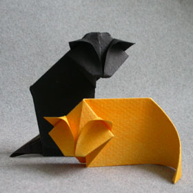 采用折纸的方法制作出来的手工折纸猫在样式上很逼真和漂亮