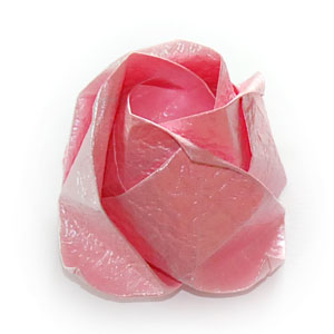 折纸玫瑰花的折纸图解大全教程手把手教你制作QT折纸玫瑰花的折法