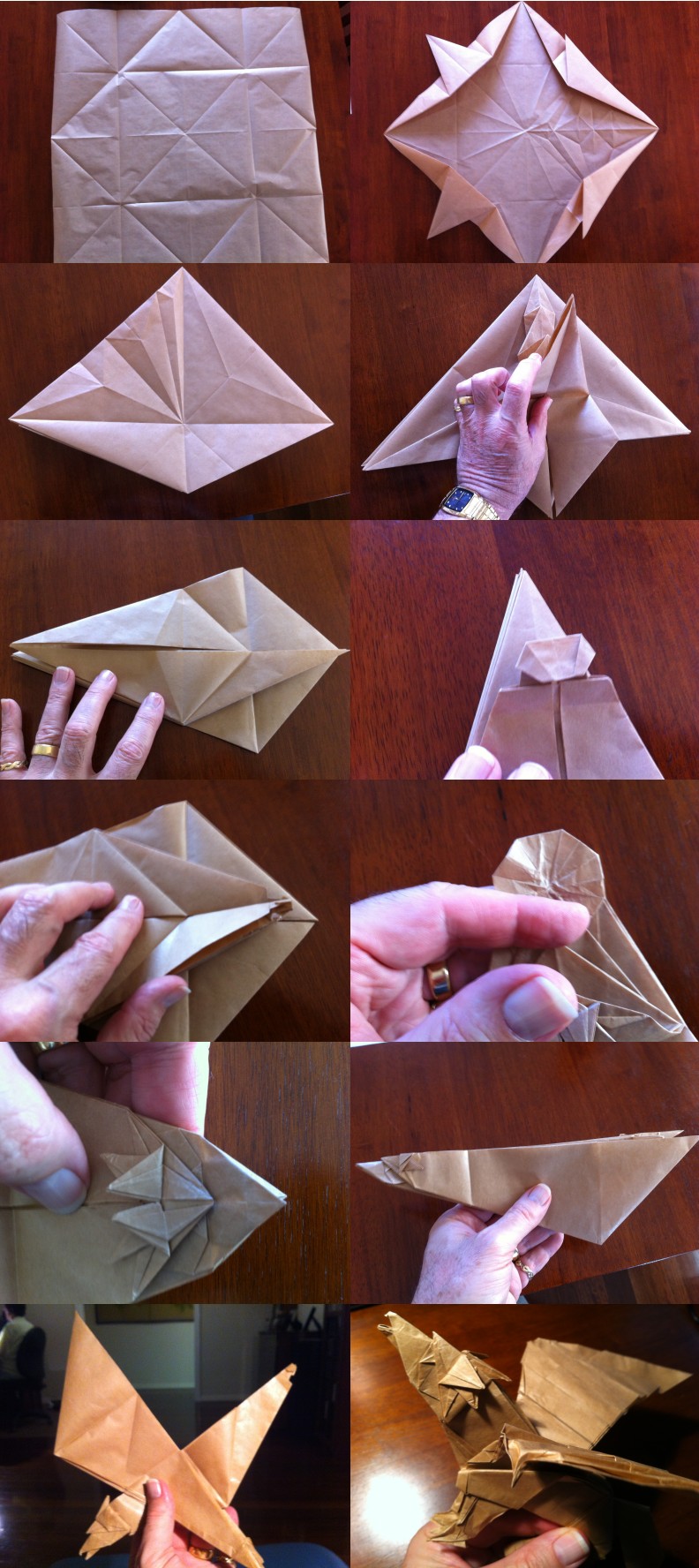 独特的折纸教程展示了精彩折纸鹰马手工折纸教程