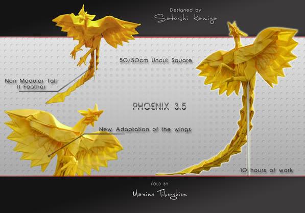 精美的设计师神谷哲史折纸凤凰的一个很大的亮点