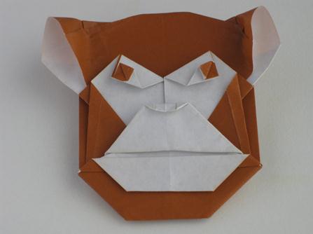 折纸猴子脸的折纸图解教程手把手教大家制作折纸猴子脸