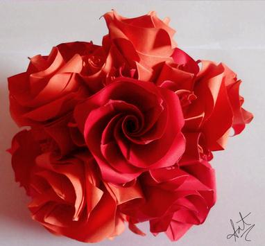 最终完成制作的纸玫瑰的纸球花效果还是十分不错的
