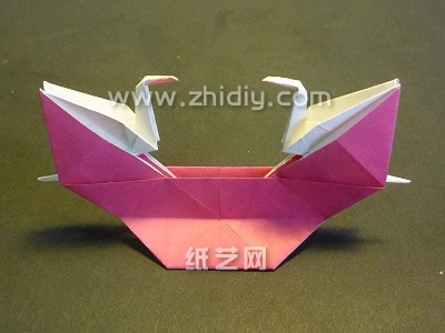 对飞双千纸鹤的折法图解折纸教程