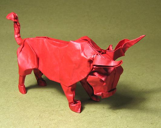 折纸公牛的手工折纸图纸教程手把手教你制作一个立体折纸公牛