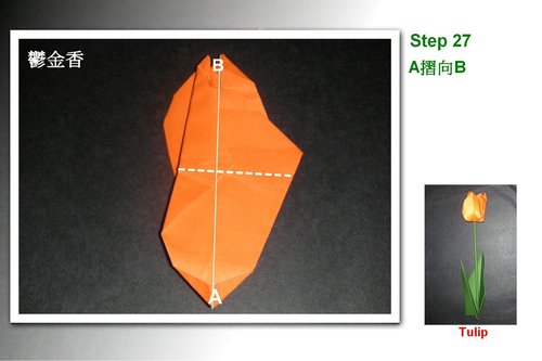 折纸郁金香的简单折法图解教程一步一步的教你学习简单的折纸郁金香制作