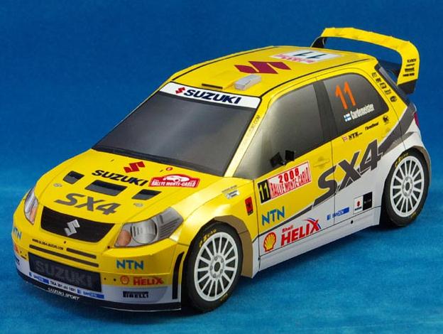 铃木SX4 WRC赛车折纸模型图纸与教程免费下载一个超酷的纸模型赛车