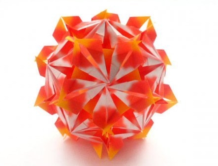 篝火折纸灯笼纸球花的折法图解教程手把手教你制作漂亮的折纸花球