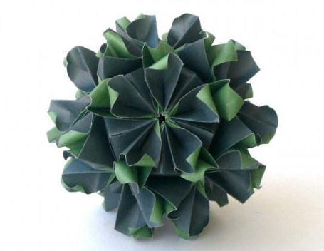 折纸纸球花之折纸丝带花的折法图解教程手把手教你制作漂亮的折纸花球
