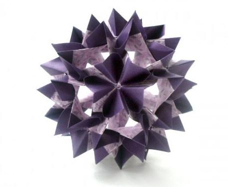 折纸花球的折法之冬樱花手工折纸纸球花的折法图解教程