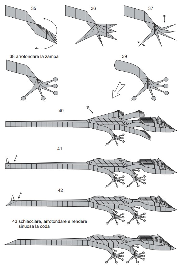 折纸大壁虎的构型是折纸动物制作中相对复杂许多的
