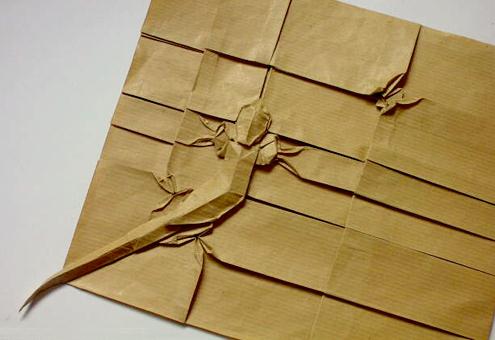 折纸大全图解教程手把手教你制作精彩漂亮的折纸壁虎和苍蝇