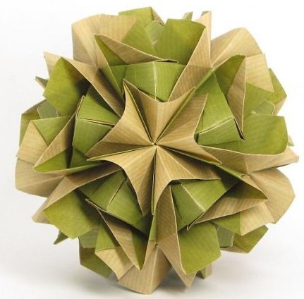 纸球花的折法图解教程手把手教你制作漂亮的折纸灯笼式折纸花球
