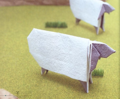 折纸绵羊的折法图解教程手把手教你制作简单的折纸绵羊
