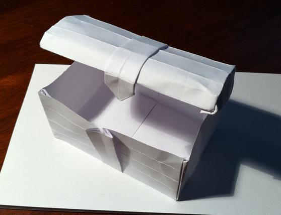 手工折纸宝箱的折纸图解教程手把手教你制作精美的折纸宝箱