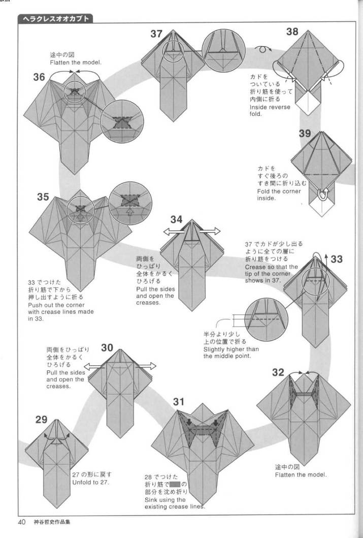 通过对折纸独角仙的学习和模仿可以让我们掌握一些基本的折纸昆虫的制作方法