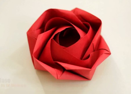 EB简单折纸玫瑰花的图解教程教你制作出漂亮的玫瑰花来