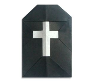 万圣节折纸墓碑的折纸图解教程手把手教你制作漂亮的折纸墓碑