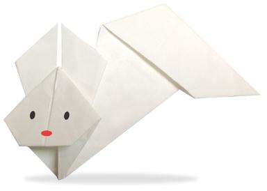 儿童折纸大全之跳跃的兔子折纸图解教程