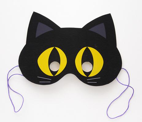 万圣节面具制作教程之万圣节黑猫的面具图纸免费下载制作