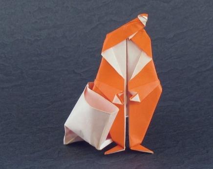 提袋子的折纸圣诞老人折纸图纸教程手把手教你制作精美细致的折纸圣诞老人