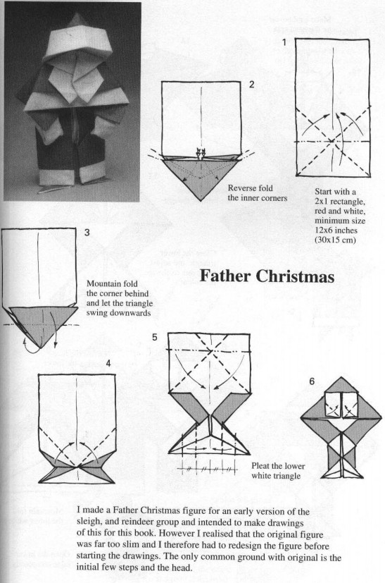 大胡子折纸圣诞老人的基本折纸图解教程帮助你学会折纸圣诞老人的制作