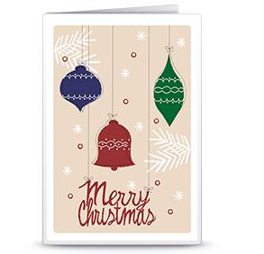 圣诞铃铛的纸艺手工贺卡可打印模版的图解制作教程