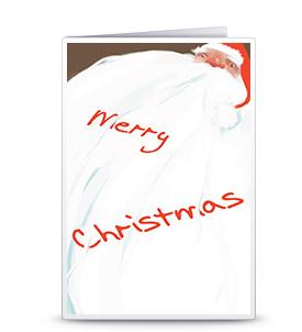 圣诞老人大胡子的圣诞贺卡模版下载和圣诞贺卡制作教程