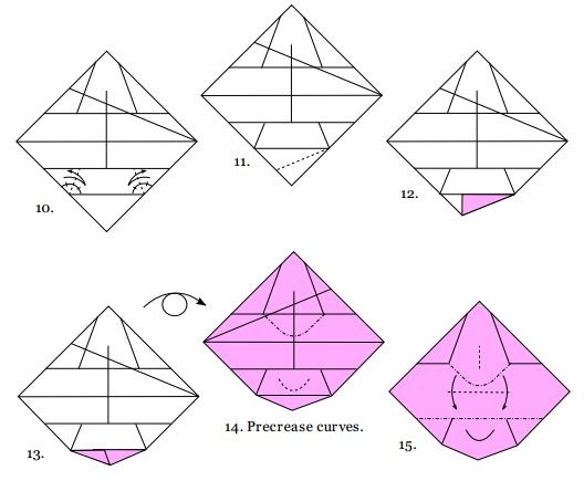 通过学习折纸图解来学习折纸兰花的具体制作方法