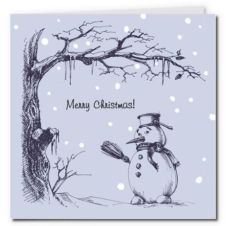 经典雪人的圣诞贺卡模版与对应教程教你制作漂亮的圣诞雪人贺卡