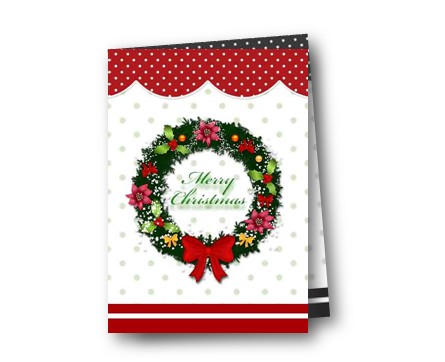 圣诞花环的手工贺卡制作教程教你制作精美的圣诞花环手工纸艺贺卡