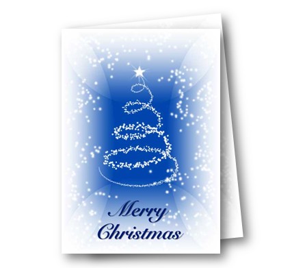 蓝色简笔画圣诞树的圣诞贺卡手工纸艺教程手把手教你制作精美的圣诞贺卡