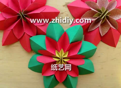 圣诞节折纸花的折法图解教程手把手教你制作精美的圣诞节折纸一品红