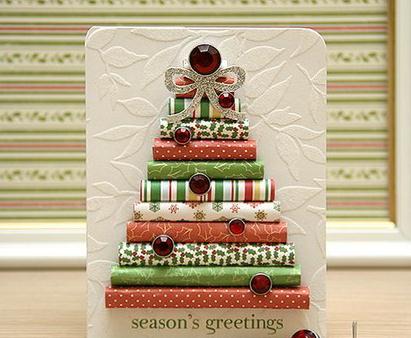 简单卷纸圣诞树圣诞贺卡的手工制作教程教你漂亮的圣诞树贺卡