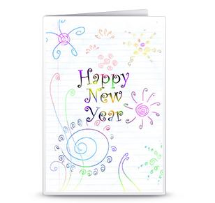 简笔画的新年贺卡手工模版制作教程帮你制作出漂亮的可打印新年贺卡