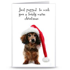 温暖狗狗可打印圣诞贺卡的免费下载和手工贺卡模版下载