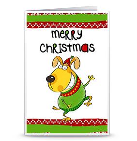 快乐狗狗手工可打印贺卡模版的免费下载和最新的圣诞贺卡制作教程
