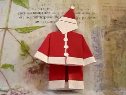 圣诞节手工折纸大全之卡通圣诞老人的折法视频
