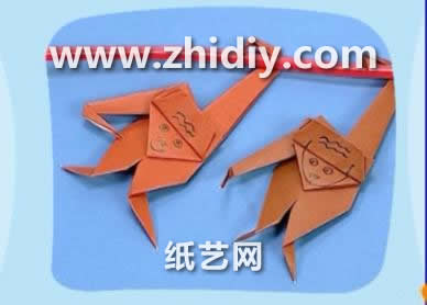儿童折纸长臂猿的折法图解教程手把书教你制作简单的纸张长臂猿