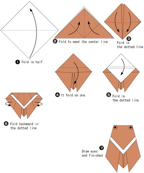 儿童折纸知了的折法教程帮助你快速制作出漂亮的折纸知了