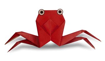折纸小螃蟹的手工折纸图解教程帮助你折叠出漂亮的折纸螃蟹