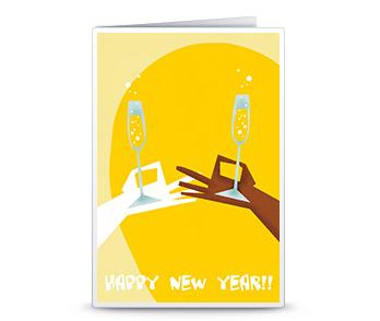 新年贺卡手工制作大全之干杯祝福新年的手工新年贺卡制作教程