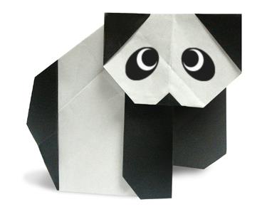 漂亮的折纸熊猫儿童折纸图解教程手把手教你制作可爱的折纸熊猫
