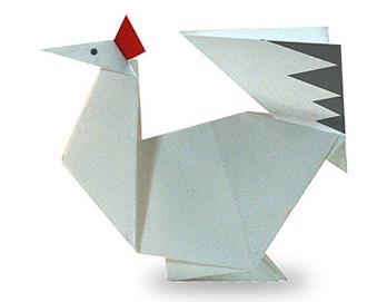 儿童折纸公鸡的折纸图解教程手把手教你可爱的折纸大公鸡