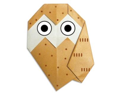 手工儿童折纸猫头鹰的折纸图解教程教你制作出漂亮的儿童折纸猫头鹰