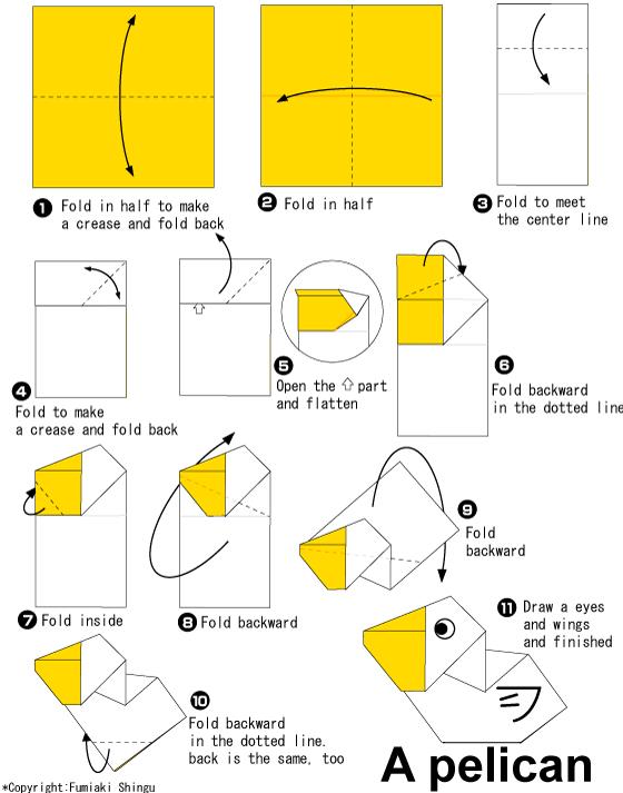手工折纸小鸭子的折法图解教程帮助你制作出可爱的折纸小鸭子